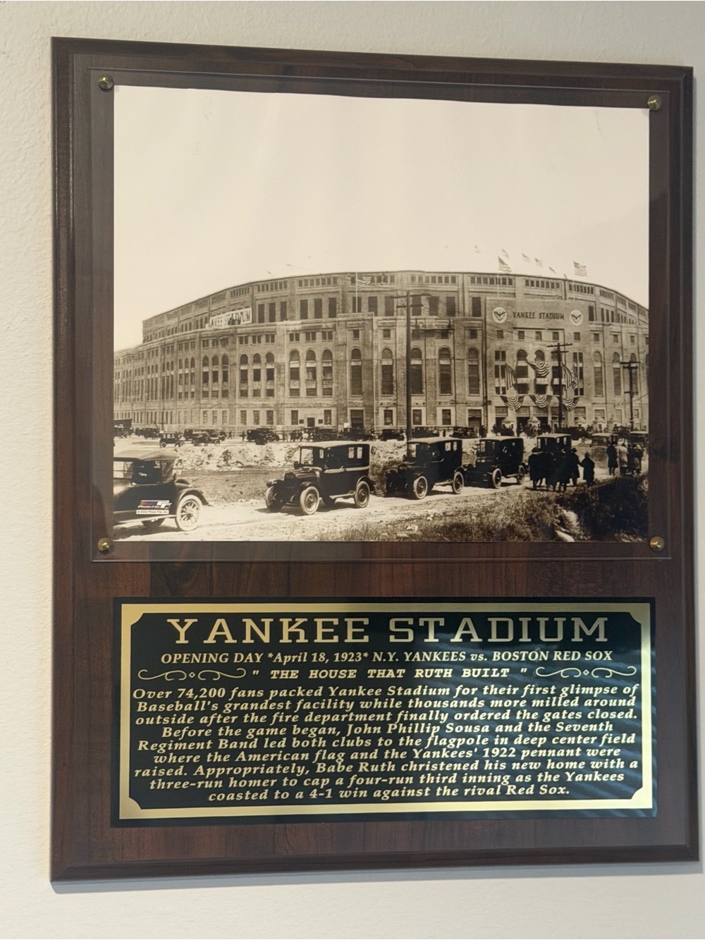 Yankee Stadium 8x10 Photo Picture Print #2217 Mounted w/Story Plaque